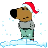 🎅 การ์ตูน, คริสต์มาส, หิมะ, หมวกซานต้า, ฤดูหนาว telegram sticker