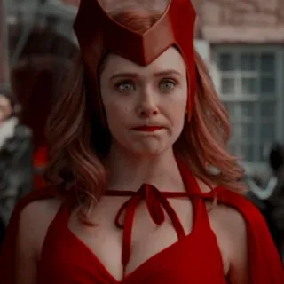 ☕️ Wanda Maximoff Wanda, Feiticeira Escarlate, Marvel, Super-herói, Elizabeth Olsen, Wandavision telegram sticker