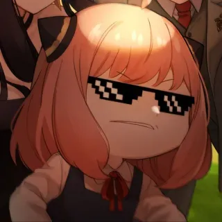 😎 Anya Forger Spy x Family Anya Forger, Spy x Family, anime, manga, pixelated glasses, cool, sticker telegram sticker