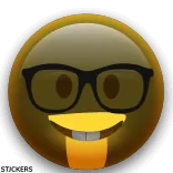 🤓 Emoji, Nerd, Lunettes, Sourire, Visage, Geek telegram sticker