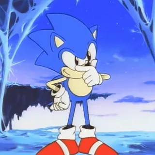 👉 Sonic the Hedgehog Соник, ёж, мультфильм, синий, 90-е, ретро telegram sticker