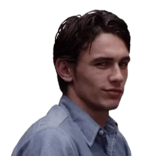 😈 hombre, retrato, persona, actor, sonrisa socarrona, James Franco whatsapp sticker