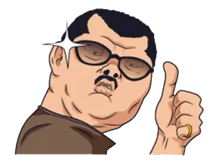 👍 pria, jempol ke atas, positif, kacamata, persetujuan, perayaan, kesuksesan, humor telegram sticker