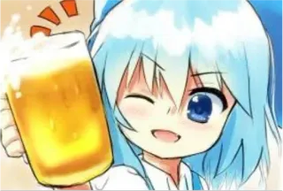 🍺 anime, cartoon, beer, cheers, toast, drink telegram sticker