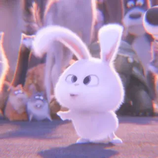 🐰 Snowball The Secret Life of Pets rabbit, bunny, cute, animal, pet, cartoon, animated whatsapp sticker