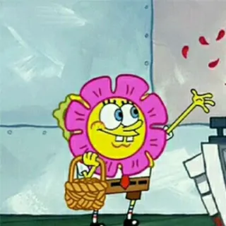 🥢 Spongebob spongebob, flower, cartoon whatsapp sticker