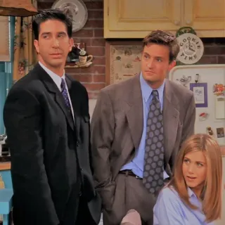 😏 Friends serie tv, sitcom, anni 90, friends, commedia, ross, chandler, rachel telegram sticker