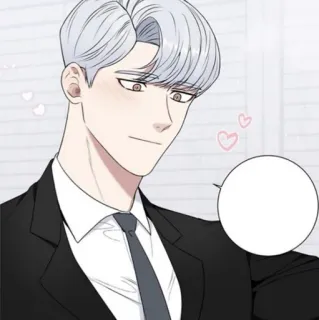 🐚 мужчина, костюм, галстук, аниме, манга, персонаж, иллюстрация whatsapp sticker