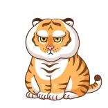 👋 Tiger, Tier, Katze, Säugetier, Illustration, süß telegram sticker