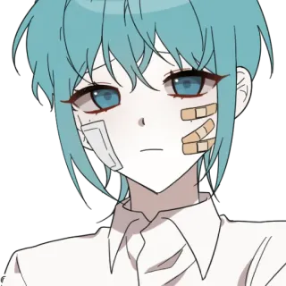 🔮 Anime, Personaje, Vendajes, Triste, Arte telegram sticker