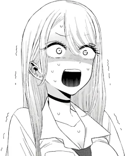 😱 Marin Kitagawa My Dress-Up Darling Аниме, Манга, В шоке, Встревоженная, Девушка, Марин Китагава, My Dress-Up Darling telegram sticker