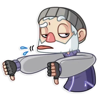 👎 não gosto, polegar para baixo, negativo, emoji, desenho animado, personagem telegram sticker