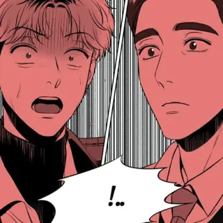 🖤 !... stile fumetto, scioccato, uomini, esclamazione telegram sticker