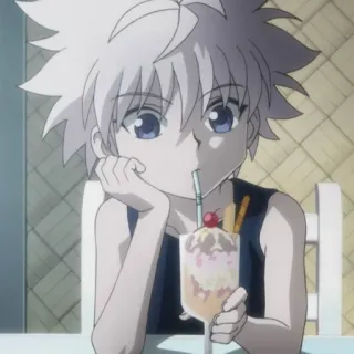 ⚡️ Killua Zoldyck Hunter x Hunter Аниме, Киллуа, Hunter x Hunter, Десерт, Парень, Милый telegram sticker