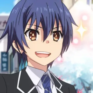 😌 anime, happy, boy, smiling telegram sticker