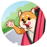 👋 dog, shiba inu, wave, animal, cute whatsapp sticker