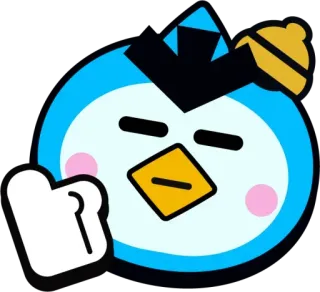 👍 pinguino, cartone animato, personaggio, adesivo whatsapp sticker