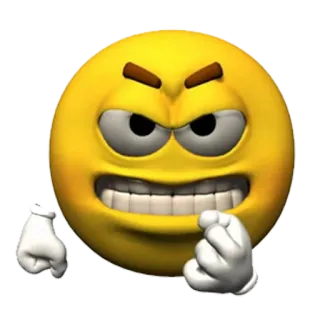 👊 이모지, 화난, 좌절, 표정, 만화, 노란색, 밈 telegram sticker