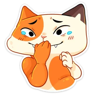 😢 แมว, การ์ตูน, น่ารัก, เศร้า, สติกเกอร์, อารมณ์ telegram sticker