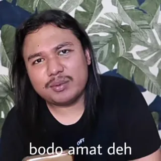 😭 bodo amat deh Meme, Expresión, Indonesio, Casual whatsapp sticker