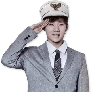 👍 경례, 경찰, 소년, 제복, 모자 telegram sticker