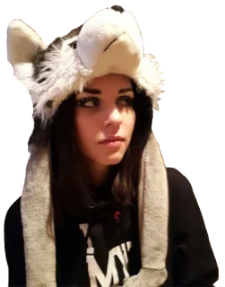 🐺 ARMY mulher, chapéu, moletom com capuz, garota, retrato telegram sticker