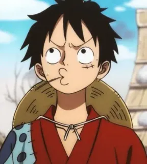 🙄 Monkey D. Luffy One Piece Аниме, Ван Пис, Монки Д. Луффи, Луффи, Пират, Соломенная шляпа telegram sticker