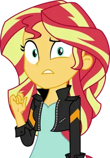 😦 Sunset Shimmer My Little Pony: Equestria Girls サンセットシマー, エクエストリア・ガールズ, 漫画, アニメ, 女性, 混乱 whatsapp sticker