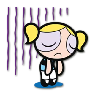 😞 Bubbles Powerpuff Girls cartoon, sad, crying, bubbles, powerpuff girls telegram sticker