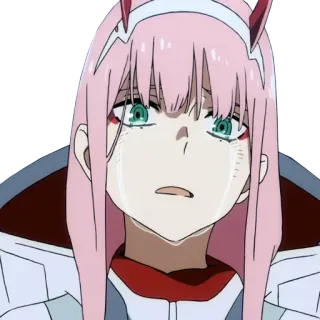 😭 Zero Two Darling in the Franxx Anime, weinend, traurig, Zero Two, Darling in the Franxx telegram sticker