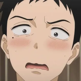 😳 Anime, Charakter, Ausdruck, Cartoon, Gesicht, überrascht, männlich telegram sticker