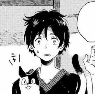 🖤 にゃ Anime, Manga, Ragazzo, Gatto, Carino, Giapponese telegram sticker