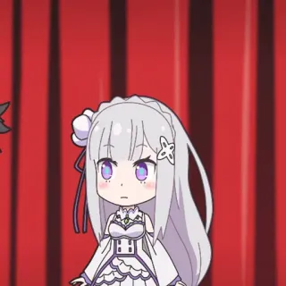 🤍 Emilia Anime, Chibi, Carino, Kawaii telegram sticker