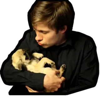 😘 mężczyzna, szczeniak, pies, słodki, zwierzę domowe, uczuciowość, miłość, zwierzę telegram sticker