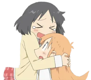 🤗 Anime, Amici, Abbraccio, Emozionale, Piangere, Conforto telegram sticker