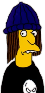 😐 simpsons, character, cartoon, beanie, sketch, animated telegram sticker