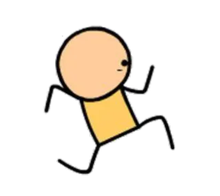 🏃 火柴人, 卡通, 跑步, 人物, 动画, 幽默 whatsapp sticker