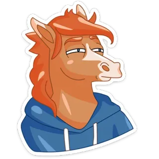 😐 horse, cartoon, animal, sticker, equine, character whatsapp sticker
