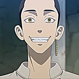 🧟 anime, personagem, sorrindo, brinco, retrato telegram sticker