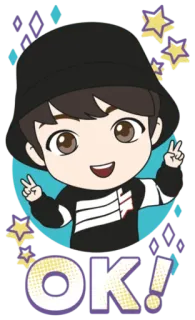 👌 OK! cartoon, cute, okay, character, animation telegram sticker