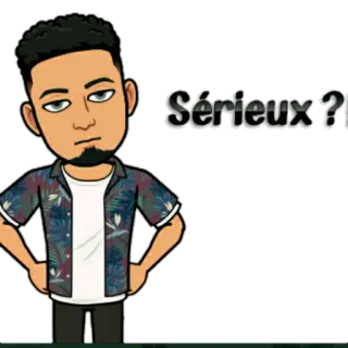 🤨 Sérieux? Bitmoji, sério, pergunta, expressão, desenho animado, avatar whatsapp sticker