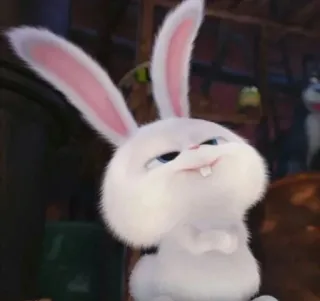 😎 Snowball The Secret Life of Pets bunny, rabbit, white, animal, pet, cartoon, movie telegram sticker