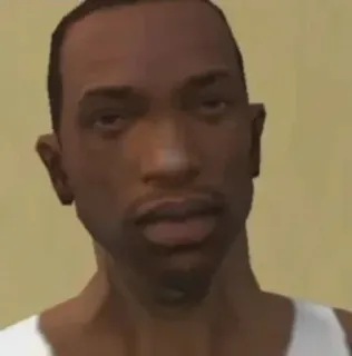 😦 CJ Grand Theft Auto: San Andreas CJ, Grand Theft Auto, San Andreas, видеоигра, персонаж telegram sticker