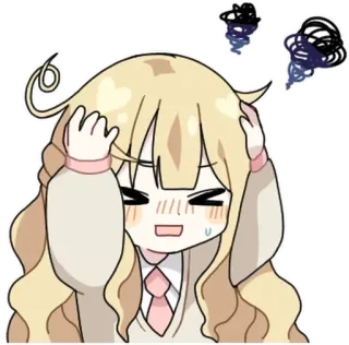 💬 动漫, 困惑, 女孩, 沮丧, 担心, 女学生 telegram sticker