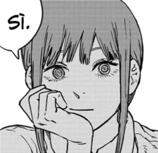 👍 Makima Chainsaw Man Si. Anime, Manga, Chainsaw Man, Makima, Italiano, Sí whatsapp sticker