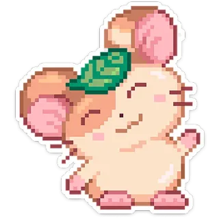 ☺️ ハムスター, 動物, かわいい, ピクセルアート, ステッカー telegram sticker