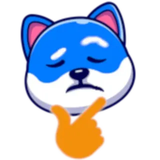 🤔 dog, thinking, cartoon, animal, cute, expression whatsapp sticker