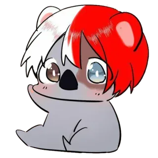 🐨 Shoto Todoroki My Hero Academia My Hero Academia, Shoto Todoroki, Anime, Koala, Kartun whatsapp sticker