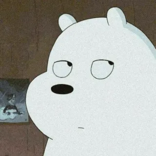 💈 Ice Bear We Bare Bears dessin animé, ours, ours blanc, ours des glaces, prudent, animé, We Bare Bears telegram sticker