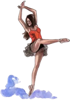 😁 bailarina, dançarina, balé, mulher, arte, ilustração, dança, colã, tutu whatsapp sticker